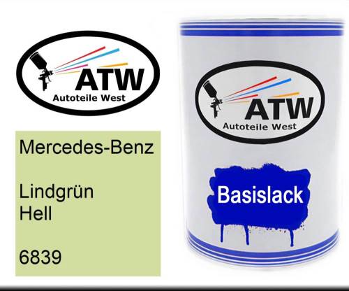 Mercedes-Benz, Lindgrün Hell, 6839: 500ml Lackdose, von ATW Autoteile West.